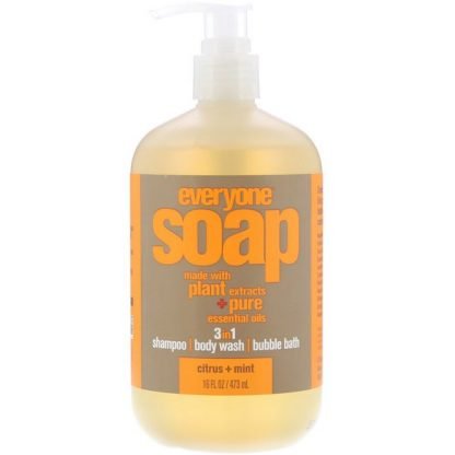 EO Products, Everyone Soap、3イン1、シトラス + ミント、16 fl oz (473 ml)