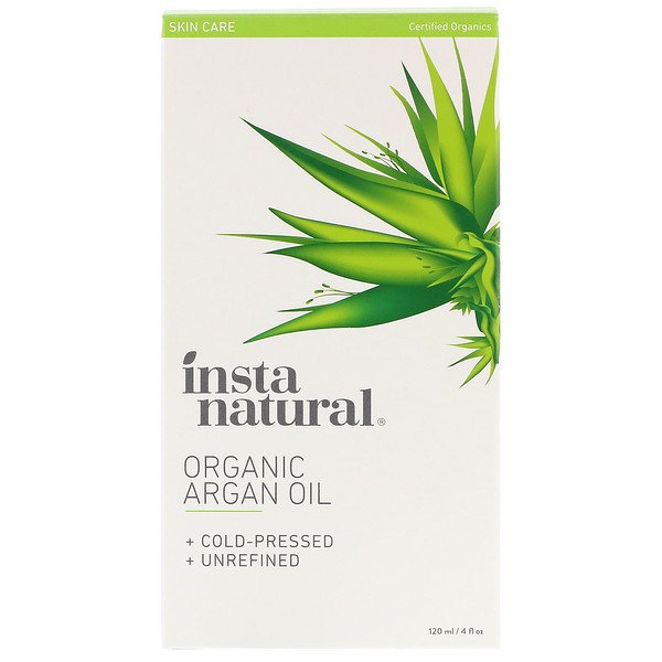 InstaNatural, オーガニックアルガンオイル、100%純粋、コールドプレス・未精製、4 fl oz (120 ml)