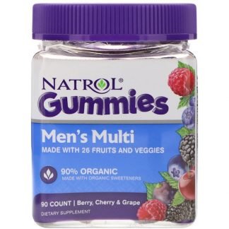 Natrol, グミ、男性用マルチベリー、チェリーとグレープ、90回分