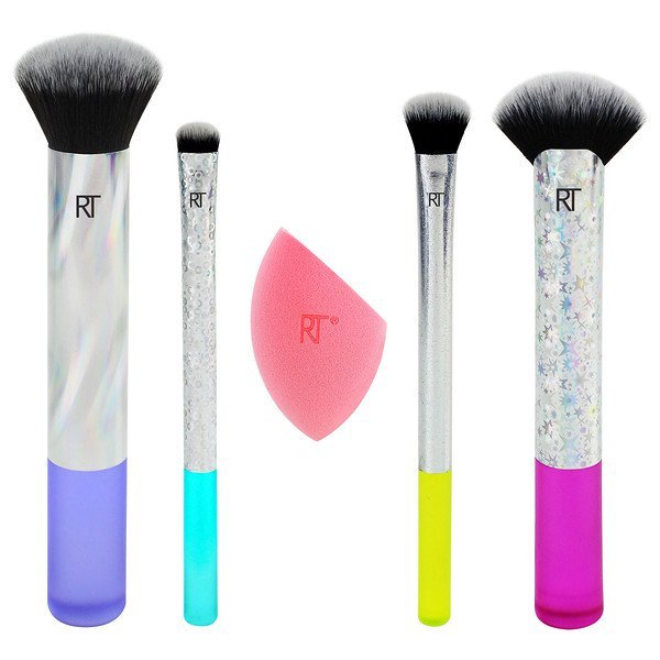Real Techniques by Samantha Chapman, 限定版、ネオンライト、フルフェイスコンプレクションセット、5点セット (Discontinued Item)