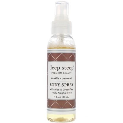 Deep Steep, ボディースプレー、バニラ - ココナッツ、118ml（4 fl oz）