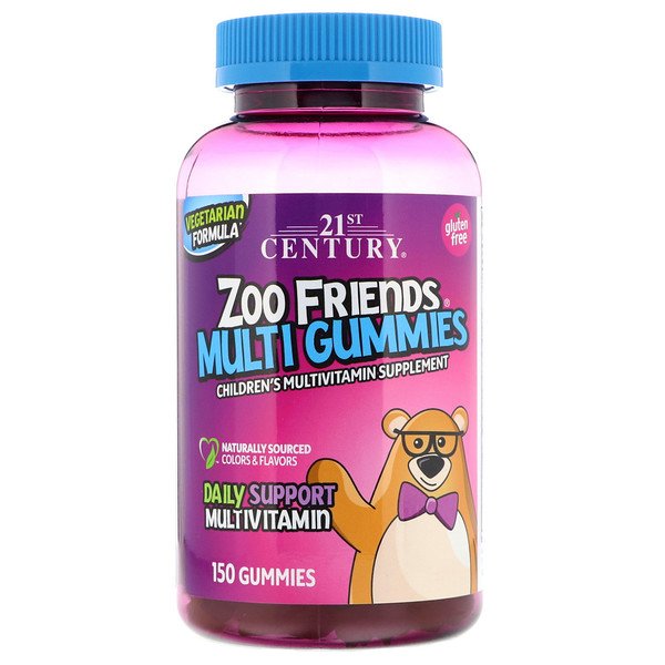 21st Century, ズーフレンズ マルチグミ、子ども用マルチビタミンサプリメント、150個