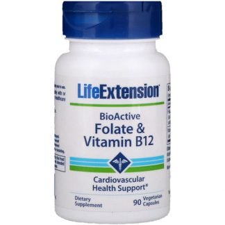 Life Extension, BioActive、 葉酸 & ビタミンB12、 90ベジタリアンカプセル