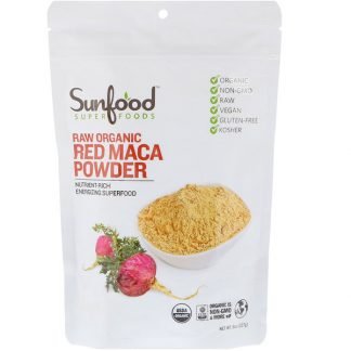 Sunfood, 未加工オーガニックレッドマカパウダー、227g（8oz）