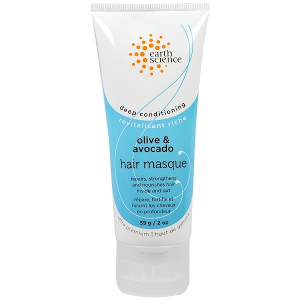 Earth Science, ディープコンディショニング、ヘアマスク、オリーブ&アボカド、2 oz (59 g)