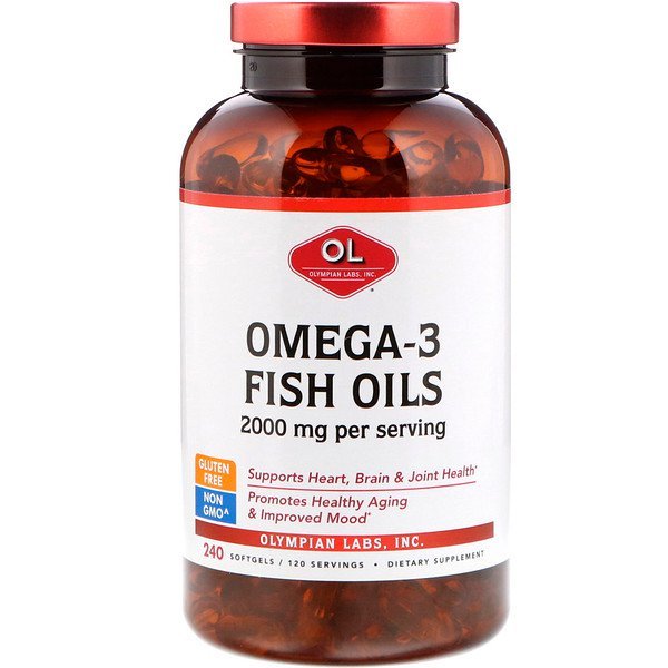 Olympian Labs, オメガ-3 フィッシュオイル、2000 mg、240ソフトジェル