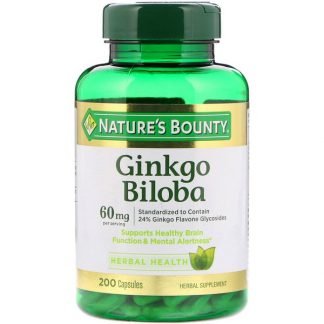 Nature's Bounty, ギンクゴ・ビロバ, 60 mg, 200 カプセル