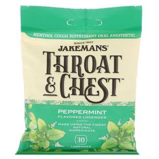 Jakemans, 喉と胸に、ペパーミント味、薬用ドロップ30個 (Discontinued Item)