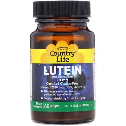 Country Life, Lutein with Zeaxanthin, 20 mg, 60 Softgels