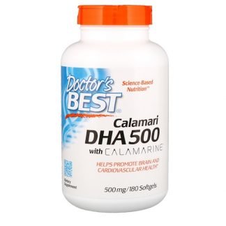 Doctor's Best, カラマリDHA 500 ウィズカラマリン、500 mg、ソフトジェル180粒