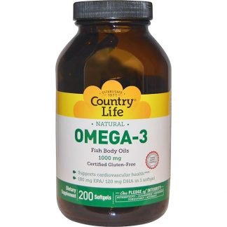 Country Life, オメガ3, 1,000 mg, 200ソフトゼリー