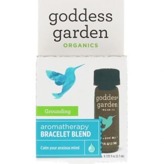 Goddess Garden, オーガニック、グラウンディング、アロマテラピーブレスレットブレンド、0.125液量オンス (3.7 ml)