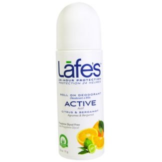 Lafe's Natural Bodycare, 回転塗布式消臭剤, アクティブ, シトラス＆ベルガモット, 2.5オンス（71 g）