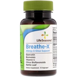 LifeSeasons, ブリーズ（呼吸）-X アレルギーおよび鼻腔サポート、ベジタリアンカプセル15錠
