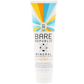 Bare Republic, Mineral Sunscreen Lotion, Sport, SPF 30, 5 fl oz (148 ml) (Discontinued Item)