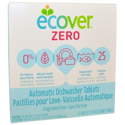 Ecover, ゼロ, 自動食器洗い機用錠剤, 無香料, 25錠, 17.6オンス（0.5 kg） (Discontinued Item)