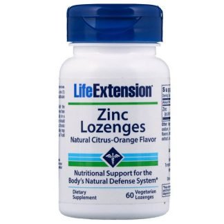 Life Extension, 亜鉛薬用キャンディー、ナチュラルシトラスオレンジ・フレーバー、ベジタブル薬用キャンディー60粒