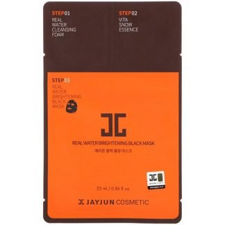 Jayjun Cosmetic, リアルウォーターブライトニングブラックマスク、1枚0.84 fl oz (25 ml)
