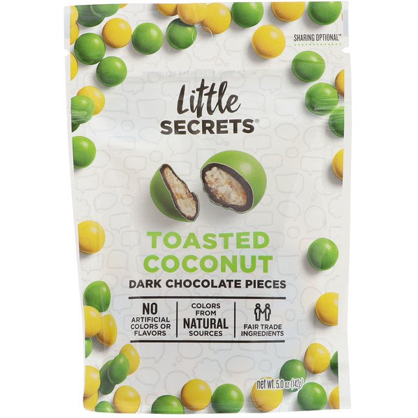 Little Secrets, ダークチョコレートピース、トーストココナッツ、5オンス (142 g)