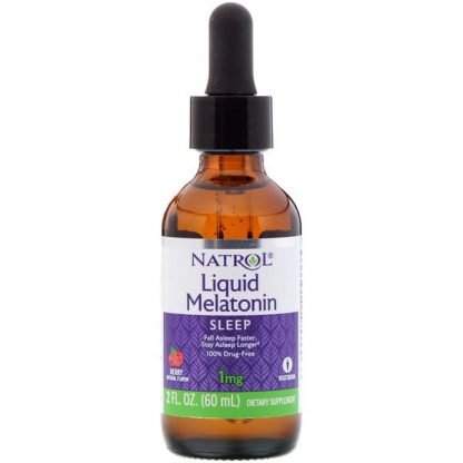 Natrol, リキッドメラトニン、睡眠、ベリーナチュラルフレーバー、1mg、60ml（2fl oz）