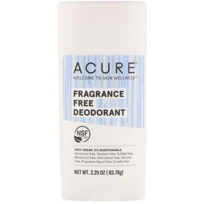 Acure, デオドランド、無香料、63.78 g（2.25 oz）