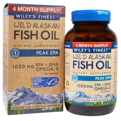 Wiley's Finest, Wild Alaskan Fish Oil, Peak EPA, 1,250 mg, 120 Fish Softgels