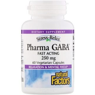 Natural Factors, ストレスリラックス、ファーマGABA、250 mg、植物性カプセル60粒