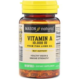 Mason Natural, Vitamin A, 10,000 IU, 100 Softgels