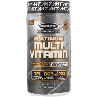 Muscletech, エッセンシャルシリーズ、プラチナマルチビタミン、90粒