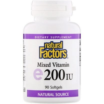 Natural Factors, 混合ビタミンE、200IU、ソフトジェル90粒