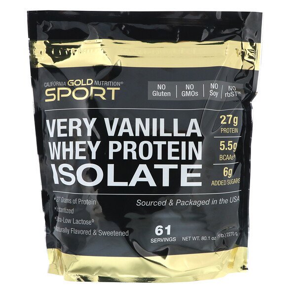 California Gold Nutrition, ホエイプロテインアイソレートベリーバニラ風味、2270 g(5 lbs)