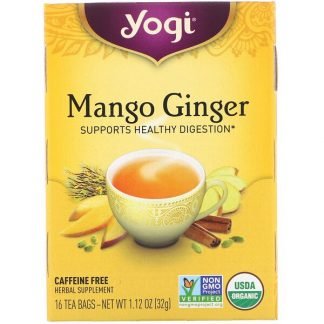 Yogi Tea, オーガニックマンゴージンジャー、カフェインフリー、ティーバッグ16包、32 g（1.12 oz）