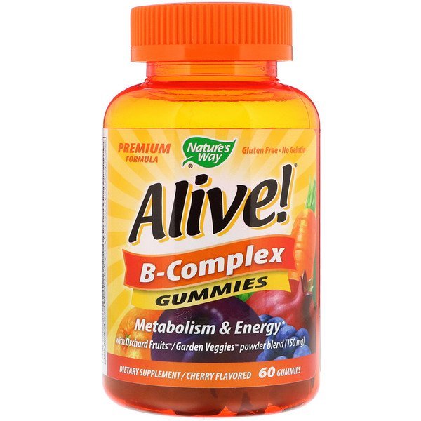 Nature's Way, アライブ! B-コンプレックス、チェリーフレーバー、60 グミ