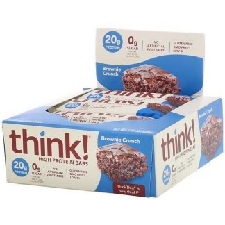 Think !, ハイプロテインバー、ブラウニークランチ、10本、各60 g（2.1 oz）