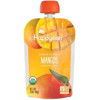 Happy Family Organics, オーガニック・ベイビーフード、クリアリー・クリエイテッド、マンゴー、ステージ1、生後4ヶ月以上、3.5オンス（99g）