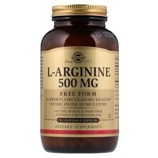 Solgar, L-Arginine, Free Form, 500 mg, 250 Vegetable Capsules