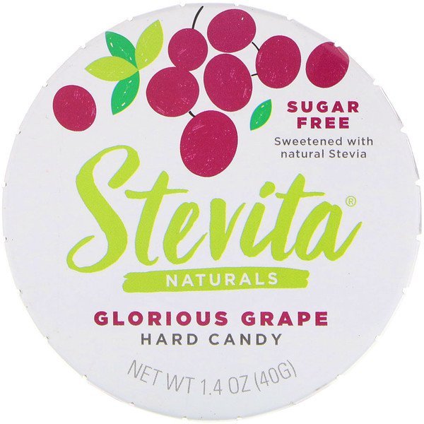 Stevita, ナチュラルズ、無糖ハードキャンディー、グロリアスグレープ、1.4オンス(40 g)