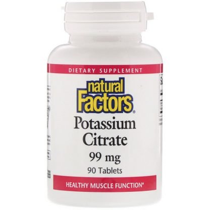 Natural Factors, クエン酸カリウム、99 mg,、90錠