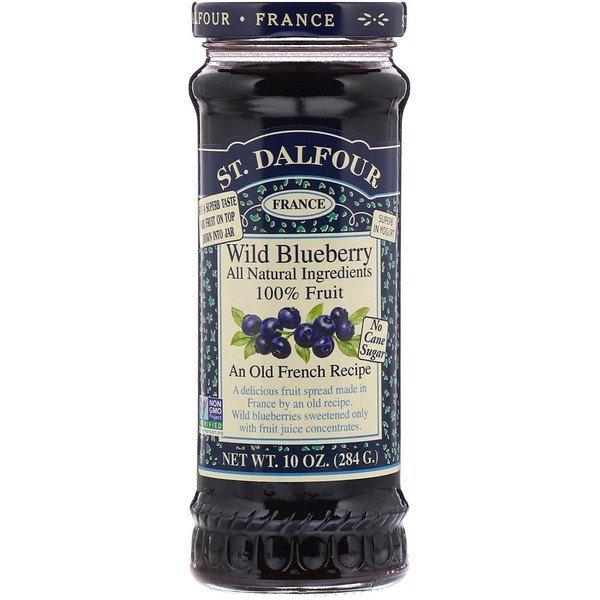 St. Dalfour, ワイルドブルーベリー、デラックスワイルドブルーベリースプレッド 10 オンス (284 g)