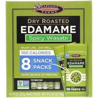 Seapoint Farms, 焙煎枝豆, ピリッとわさび味, 8スナックパック, 各0.79オンス（22.5 g）
