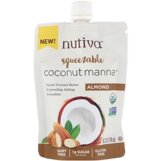 Nutiva, オーガニックスクイーザブル、ココナッツマナ、アーモンド、176g