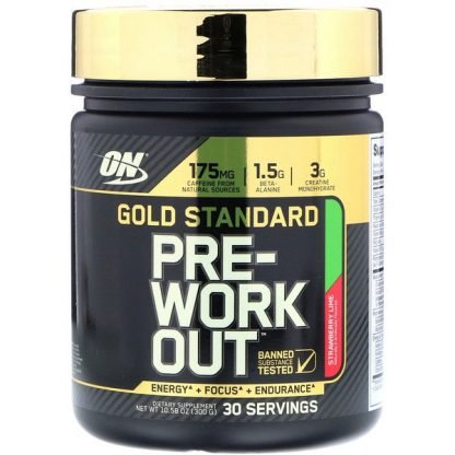 Optimum Nutrition, ゴールドスタンダード、運動前、ストロベリーライム、10.58 oz (300 g) (Discontinued Item)