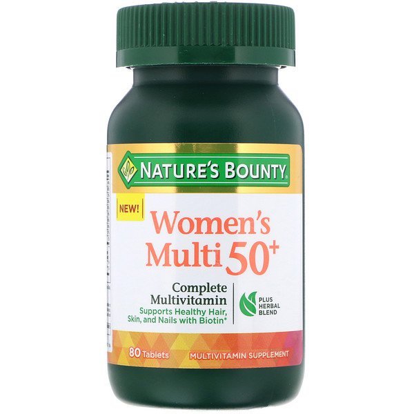 Nature's Bounty, ウィメンズマルチ50+、コンプリートマルチビタミン、80錠