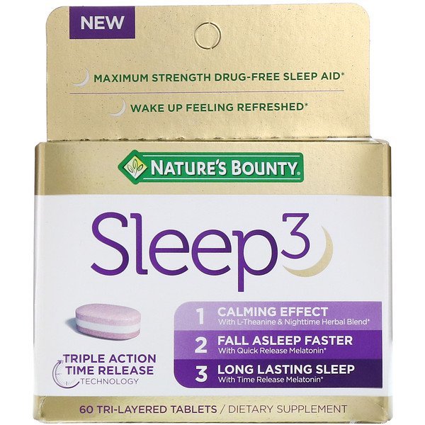 Nature's Bounty, スリープ3、三層タブレット60粒