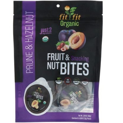 Nature's Wild Organic, オーガニック、フルーツ・アンド・スナッキングナッツ・バイト、6パック、0.88 oz (25 g)