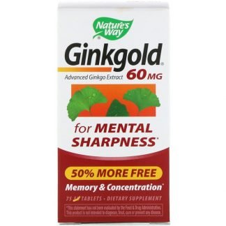 Nature's Way, Ginkgold、記憶力＆集中力、60mg、75錠