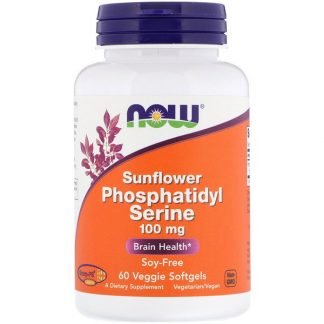 Now Foods, ヒマワリホスファチジルセリン、100 mg、植物性ソフトジェル60粒