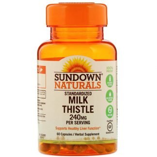 Sundown Naturals, Standardized Milk Thistle, 240 mg, 60 Capsules