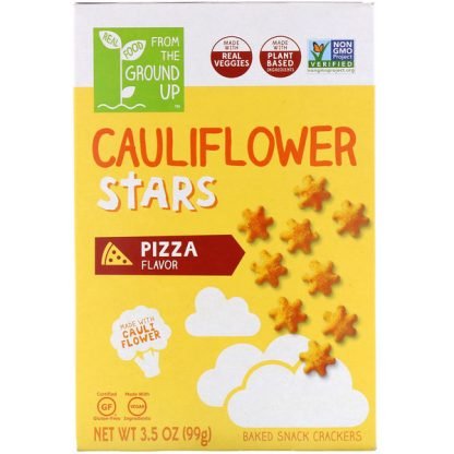 From The Ground Up, Cauliflower Stars, Baked Snack Crackers, Pizza, 3.5 oz (99 g) (Discontinued Item)