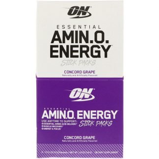 Optimum Nutrition, Essential Amin.O. Energy, Concord Grape, 6 Stick Packs, 0.31 oz (9 g) Each